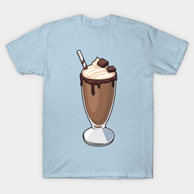 Chocolate milkshake cartoon illustration T-Shirt by Miss Cartoon